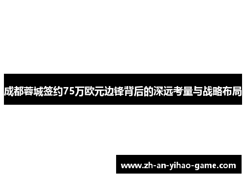 成都蓉城签约75万欧元边锋背后的深远考量与战略布局